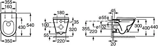 Унитаз подвесной безободковый Roca Gap Round Rimless белый 3460NL000