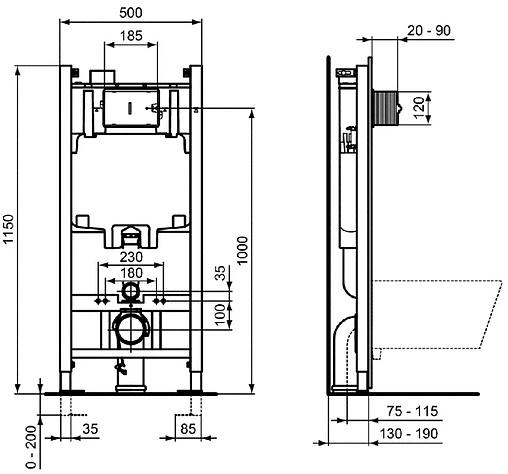 Комплект 4 в 1 Ideal Standard I.Life A RimLS+ RI471702