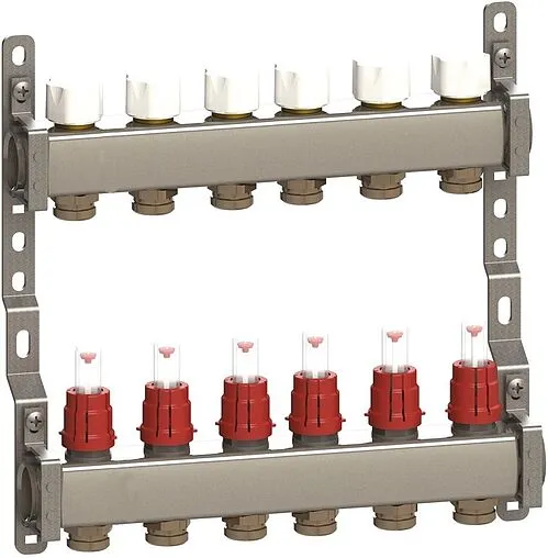 Группа коллекторная с расходомерами 6 отводов 1&quot;в/в x ¾&quot;ек General Fittings CX RBR91612400600