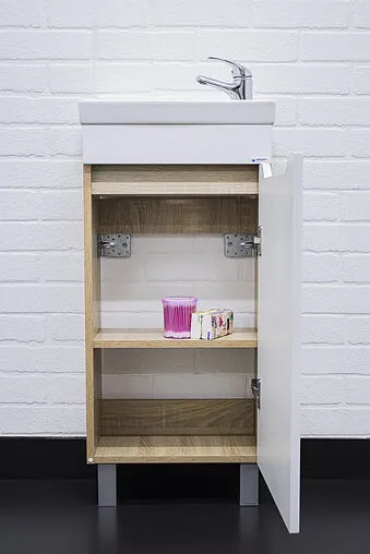 Тумба-умывальник напольный Айсберг Мечта 40 белый/дуб сонома DM2311T+4607152362107