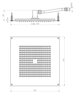 Лейка верхнего душа Bossini DREAM - Cube хром H38381.030, 2