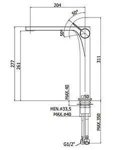 Смеситель для раковины Paffoni Rock хром RO081CR Смеситель для раковины Paffoni Rock хром RO081CR, 2