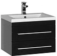 Тумба-умывальник подвесная Aquanet Нота 58 чёрный 00171486+00204117
