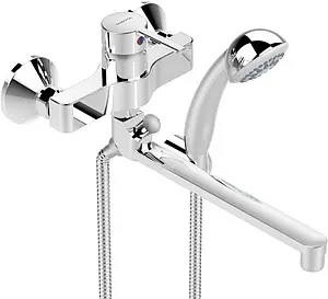 Смеситель для ванны с длинным изливом Vidima Logik хром BA280AA Смеситель для ванны с длинным изливом Vidima Logik хром BA280AA, 1
