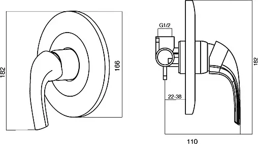Смеситель для душа скрытого монтажа Am.Pm Sense хром F7575000
