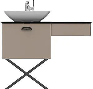 Тумба-умывальник напольная ISVEA Bei 100 норка/чёрный 21BES064100I+10SY50052SV Тумба-умывальник напольная ISVEA Bei 100 норка/чёрный 21BES064100I+10SY50052SV, 1