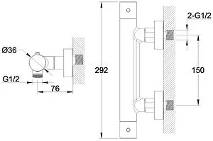 Термостат для душа WHITECROSS Y black чёрный матовый Y1246BL, 2