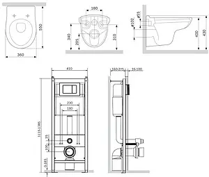 Комплект 6 в 1 Am.Pm Sense FlashClean IS3741700 с кнопкой хром глянцевый Комплект 6 в 1 Am.Pm Sense FlashClean IS3741700 с кнопкой хром глянцевый, 2