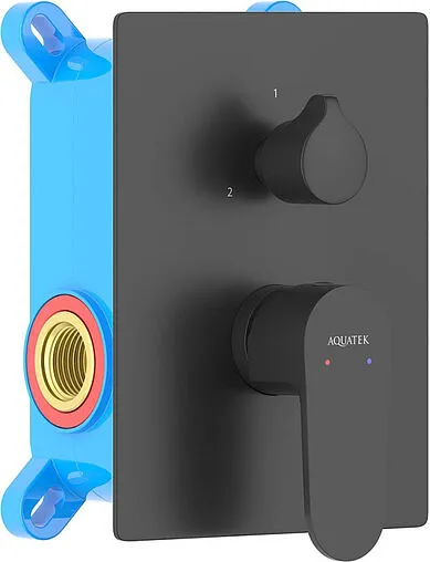 Смеситель для ванны скрытого монтажа Aquatek Оберон чёрный матовый AQ1246MB
