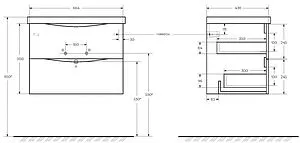 Тумба-умывальник подвесная BelBagno MARINO-CER 70 Rovere Grigio MARINO-CER-700-2C-SO-RG-P+BB-0321-70-LVB, 2