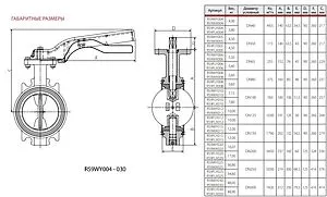 Затвор дисковый поворотный межфланцевый Ду300 Ру16 Giacomini R59WY030 Затвор дисковый поворотный межфланцевый Ду300 Ру16 Giacomini R59WY030, 2