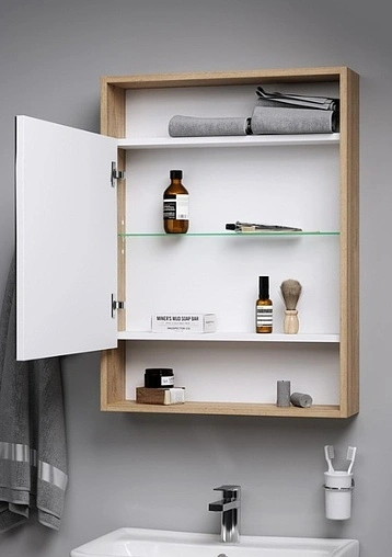 Шкаф-зеркало Aqwella City 60 дуб канадский SIT0406DK