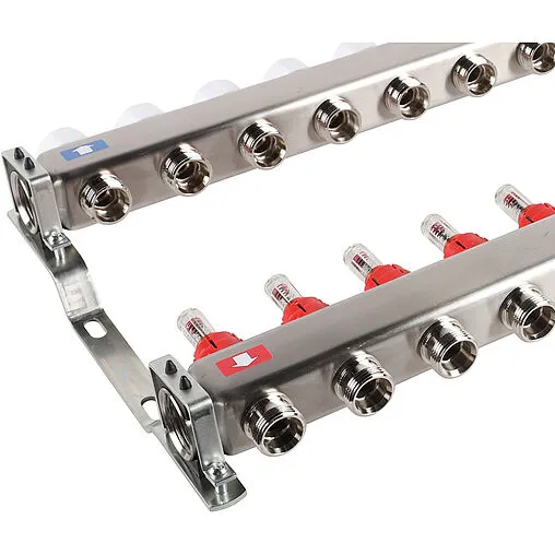 Группа коллекторная с расходомерами 12 отводов 1&quot;в/в x ¾&quot;ек Rommer RMS-1200-000012