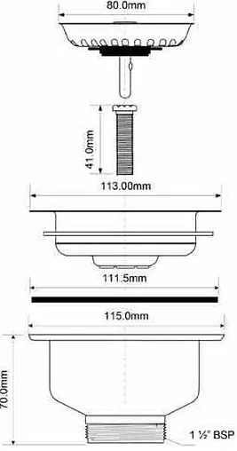 Выпуск с корзиной для мойки Mc Alpine античная бронза MRSKW7-AB