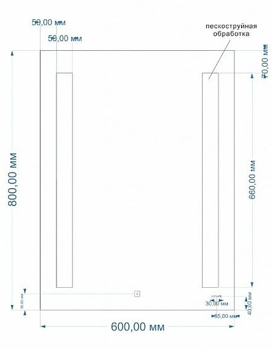 Зеркало с подсветкой Cersanit Led 020 Base 60 KN-LU-LED020*60-b-Os