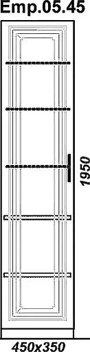 Шкаф-пенал напольный Aqwella Empire 45 белый Emp.05.45/W