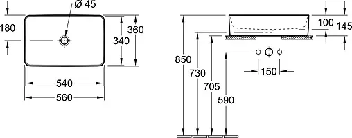 Раковина Villeroy&amp;Boch Collaro 56 белый 4A205601