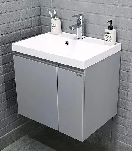 Тумба-умывальник подвесная Домино Graffo 60 светло-серый DGr2408T+4670142930044