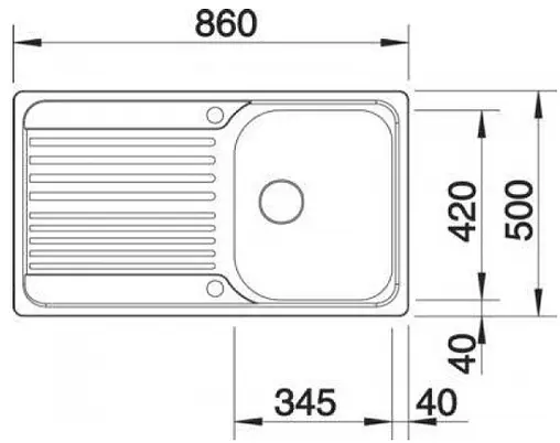 Мойка кухонная Blanco Tipo 45 S 86 нержавеющая сталь 511942