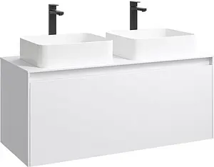 Тумба-умывальник подвесная Aqwella Mobi 120 белый MOB0112W+MOB0712W+641945+641945 Тумба-умывальник подвесная Aqwella Mobi 120 белый MOB0112W+MOB0712W+641945+641945, 1