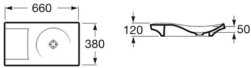 Раковина Roca Urbi 66 белый 327226000