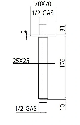 Держатель верхнего душа на потолок Bossini хром H61000.030