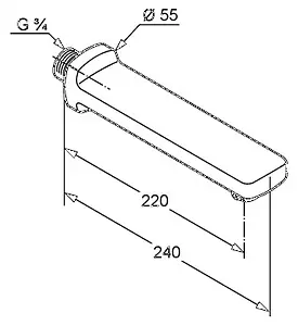 Излив для скрытого монтажа Kludi Q-beo хром 5050405, 2