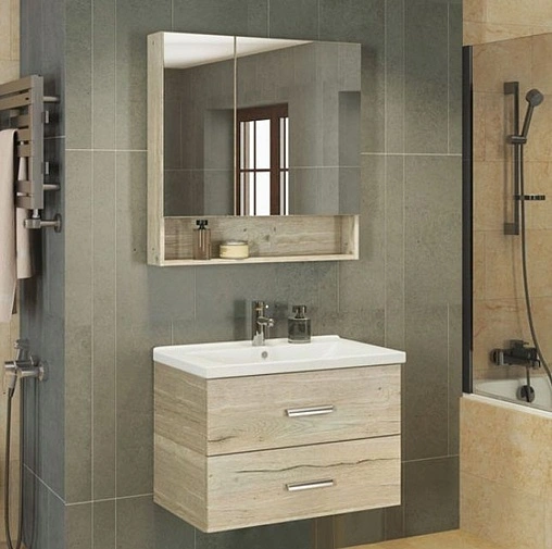 Тумба-умывальник подвесная Comforty Парма 80 дуб дымчатый 00004143491CF