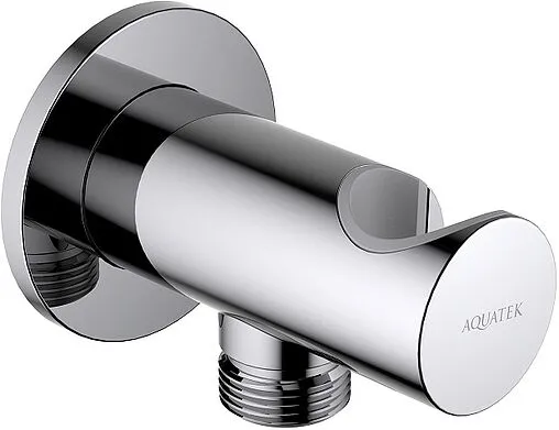 Шланговое подключение с держателем Aquatek хром AQ2464CR