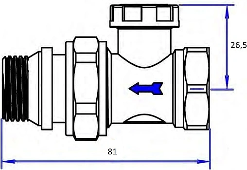 Вентиль запорный прямой ¾&quot; в/н IVANCI IVC.103002.N.04