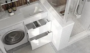 Тумба под умывальник напольная над стиральной машиной Raval Forte 120 R белый For.01.120.R/N/W, 4