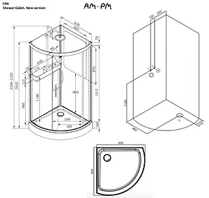 Кабина душевая 900x900мм Am.Pm Like W80C-016-090MTA, 3
