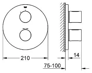 Термостат для 1 потребителя Grohe Grohtherm 3000 Cosmopolitan хром 19467000 Термостат для 1 потребителя Grohe Grohtherm 3000 Cosmopolitan хром 19467000, 2