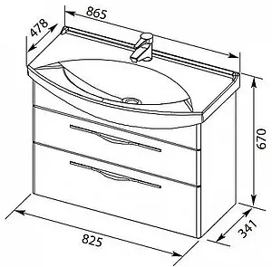 Тумба-умывальник Aquanet Ирвин 85 белый 00203972+00175448 Тумба-умывальник Aquanet Ирвин 85 белый 00203972+00175448, 2