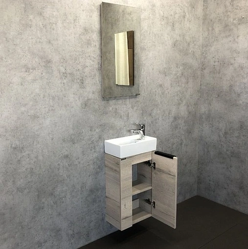 Тумба-умывальник подвесная Comforty Асти 40 дуб дымчатый 00-00000831CF