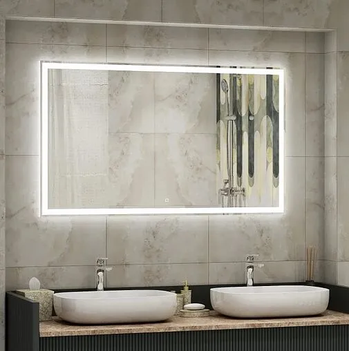 Зеркало с подсветкой Continent Mercury Led 120x70 белый ЗЛП464