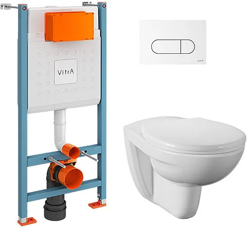 Комплект 5 в 1 VitrA Normus L-box 9773B003-7207 с кнопкой белый глянцевый