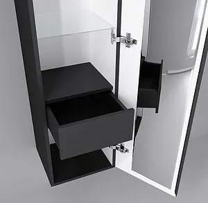 Шкаф-пенал подвесной Jorno Strong 33 антрацит Str.04.130/P/A Шкаф-пенал подвесной Jorno Strong 33 антрацит Str.04.130/P/A, 4