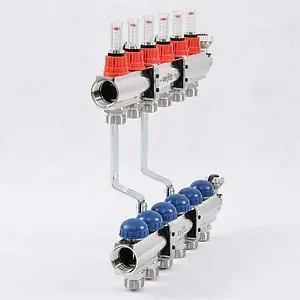 Группа коллекторная с расходомерами 6 отводов 1&quot;в/в x ¾&quot;ек Uni-fitt 440E4306, 5