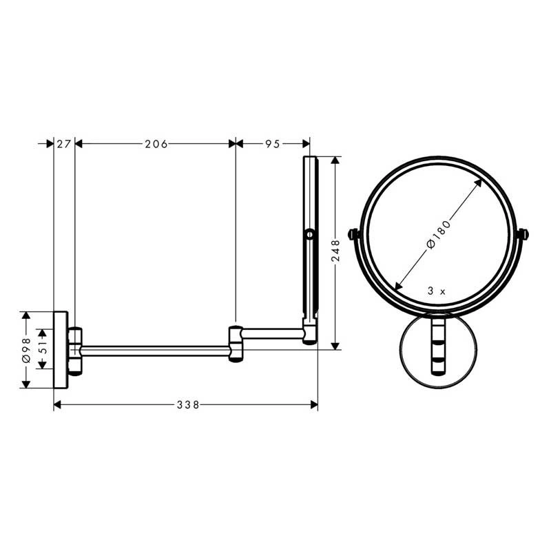 Косметическое зеркало Hansgrohe Logis Universal 73561000