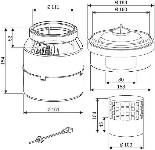 Адаптер стартовый каскадный 110/160 x 110мм (PP) Buderus FC-Set110-B23P 7738113208