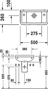 Раковина Duravit Starck 3 50 белый 0751500000 Раковина Duravit Starck 3 50 белый 0751500000, 2