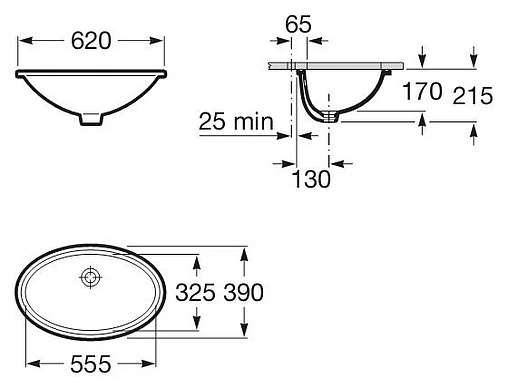 Раковина Roca Grand Berna 62 белый 327899000