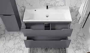 Тумба под умывальник подвесная Raval Wector 100 антрацит Wct.01.100/P/A/MD, 4