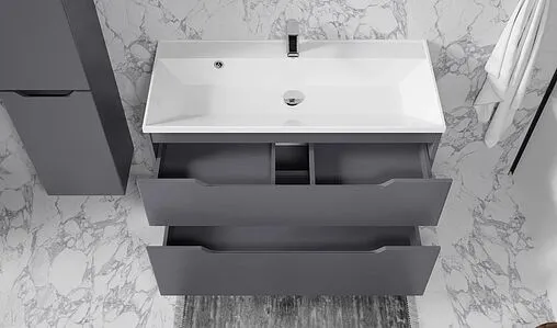 Тумба под умывальник подвесная Raval Wector 100 антрацит Wct.01.100/P/A/MD