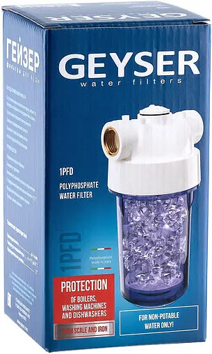 Дозатор полифосфата ½&quot;в x ½&quot;в Slim Line 5&quot; Гейзер 1ПФД 32072