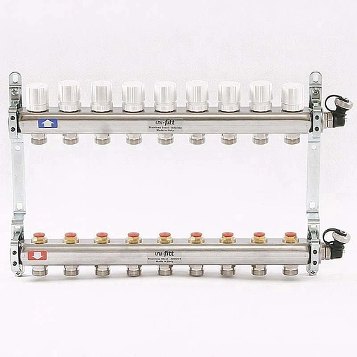 Группа коллекторная распределительная 9 отводов 1&quot;в/в x ¾&quot;ек Uni-fitt 451I4309