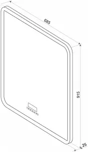 Зеркало с подсветкой Continent Glamour Led 68.5 с музыкальным блоком, с подогревом белый ЗЛП148, 3