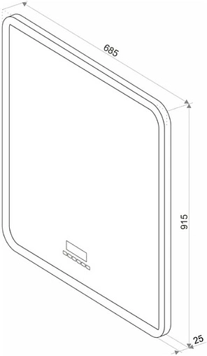 Зеркало с подсветкой Continent Glamour Led 68.5 с музыкальным блоком, с подогревом белый ЗЛП148