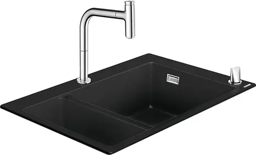 Мойка кухонная с встроенным смесителем Hansgrohe C51-F635-09 77x51 черный 43220000